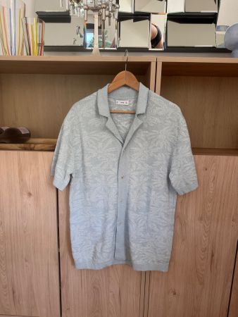 Mango Hemd Shirt hellblau mit Struktur Grösse L