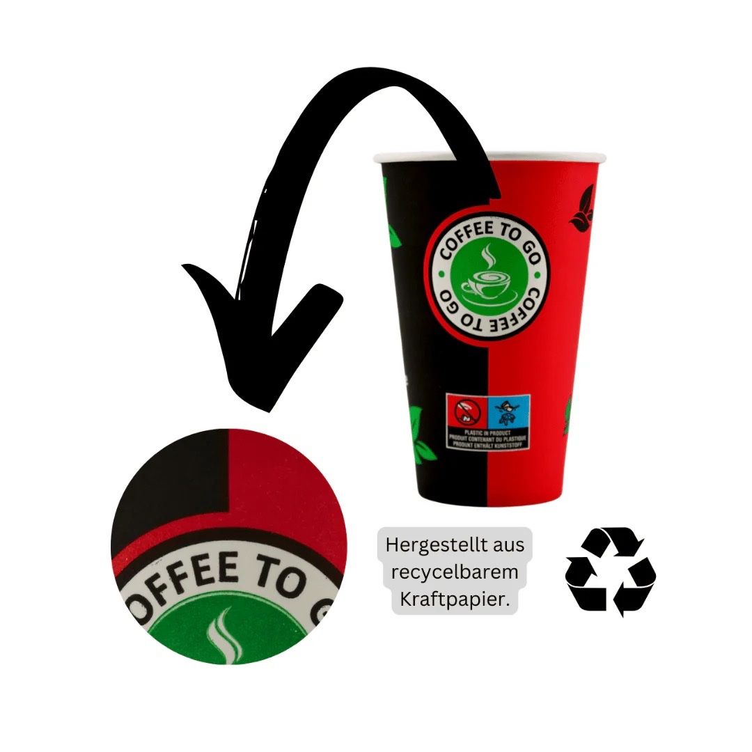 Tazze: 1000 Einweg Kaffeebecher 300ml / 12oz Schwarz/Rot – Nuovo e nell'imballaggio originale da Bülach venduto da StoreInShop.com 4