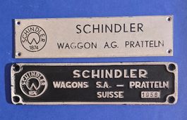 SBB - " SCHINDLER Wagons - Pratteln - 2 Originalschilder