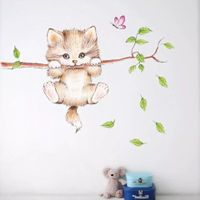 Wandaufkleber - Katze auf dem Ast
