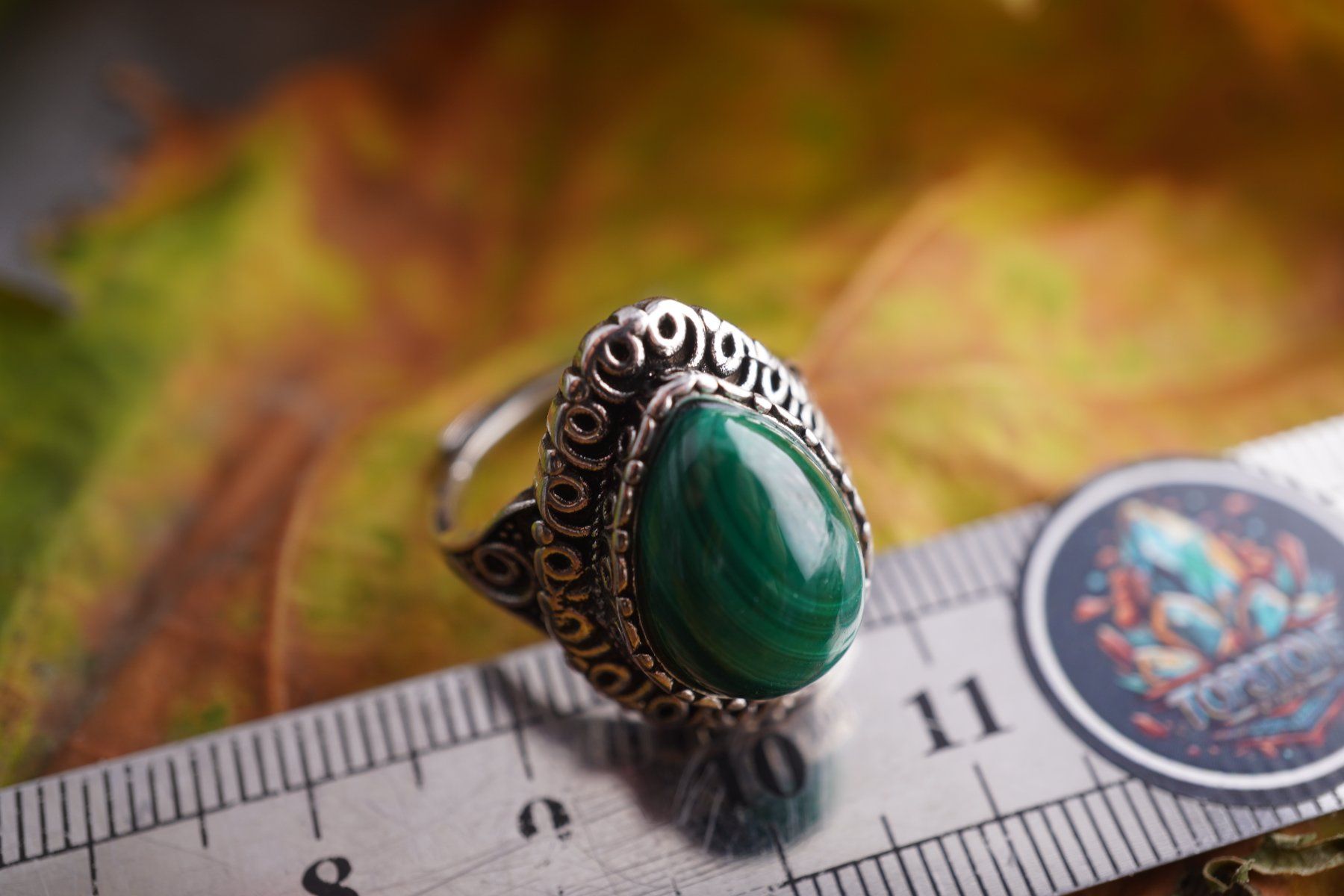 Minerali & Pietre curative: Malachit   ring Grösse  Variabel     (Räumung!) – Nuovo e nell'imballaggio originale da Eschenbach SG venduto da topstone 5