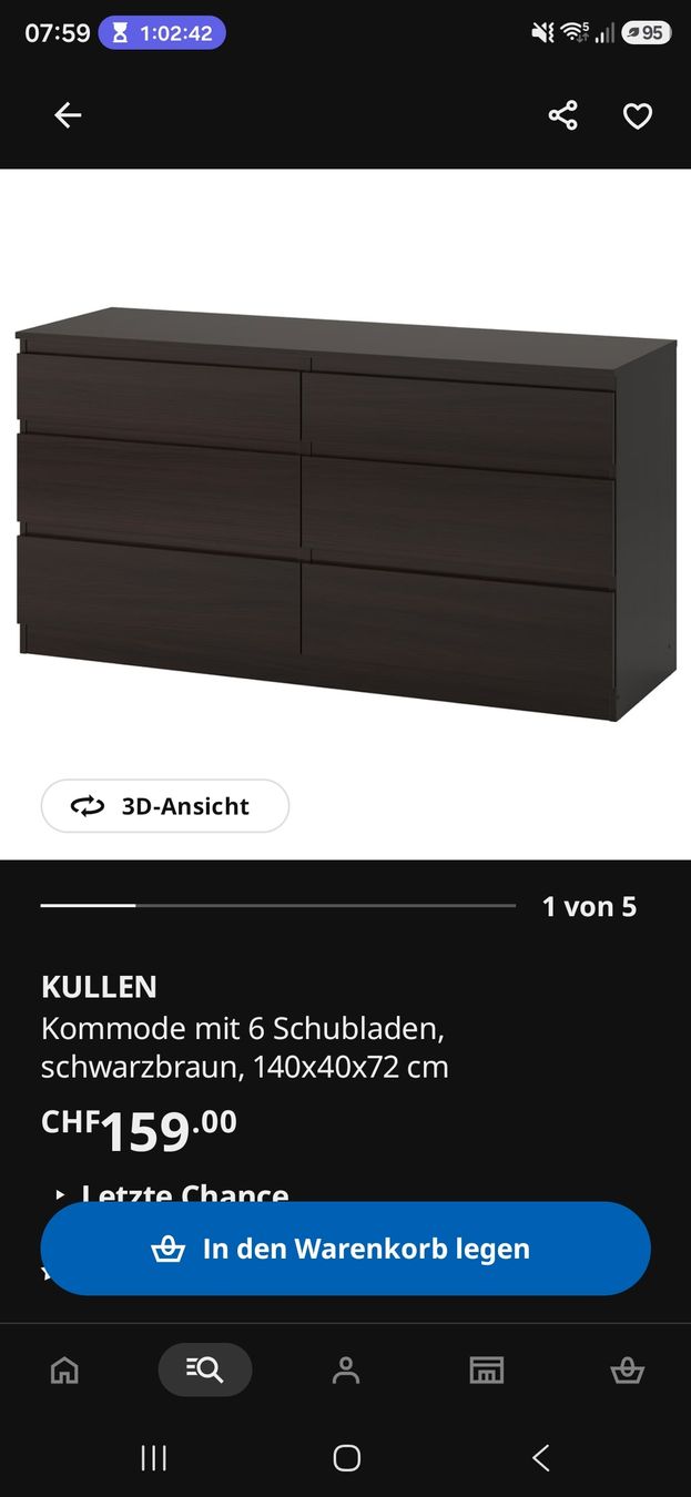 Ikea Cassettiere: Kullen Kommode mit 6 Schubladen gut erhalten – Usato da Zollikofen venduto da martino05