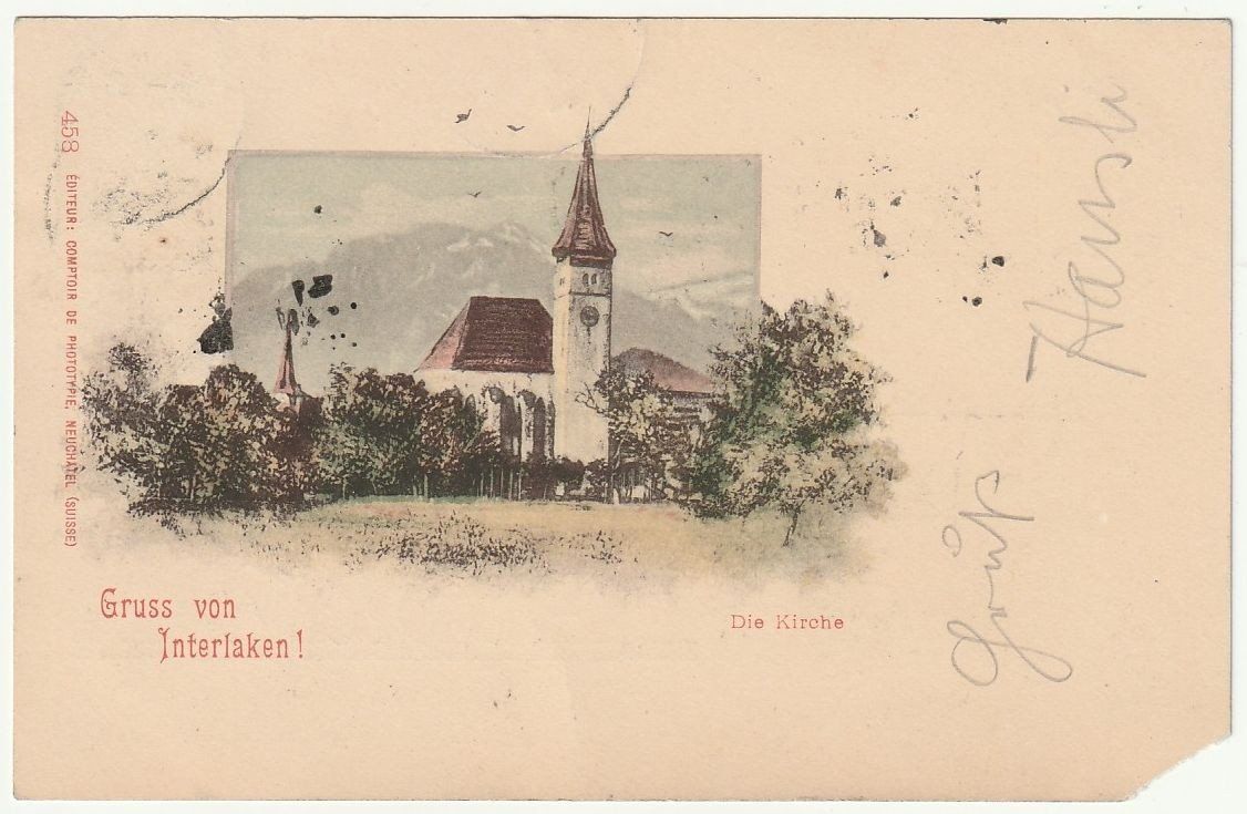 Cartoline postali: AK Gruss von Interlaken 1903 – Usato da Fislisbach venduto da Zigzag12