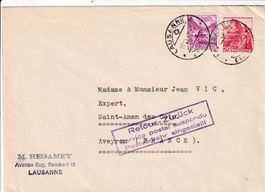 Bf ʘ Lausanne 19.06.1940 ʘ zurück Postverkehr eingestellt