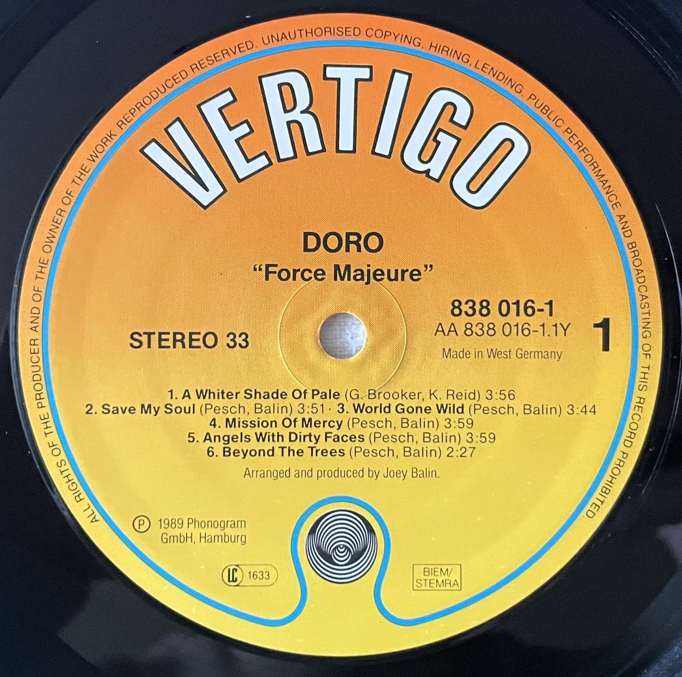Schallplatten: Doro - Force Majeure - LP - 1989 - First Press - OIS – Gebraucht aus Uster von Zardodel 4