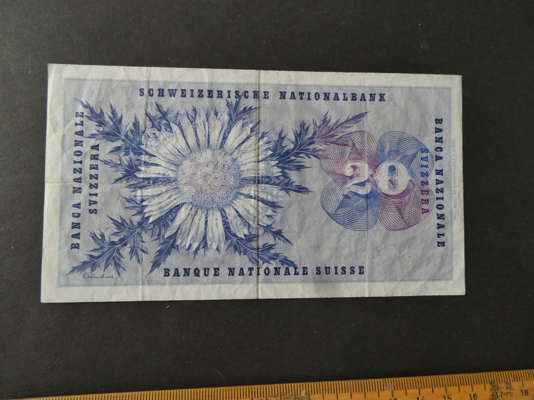 Banconote: Schweiz 1969, 20 Franken – Usato da Hinterforst venduto da Rohusri 1