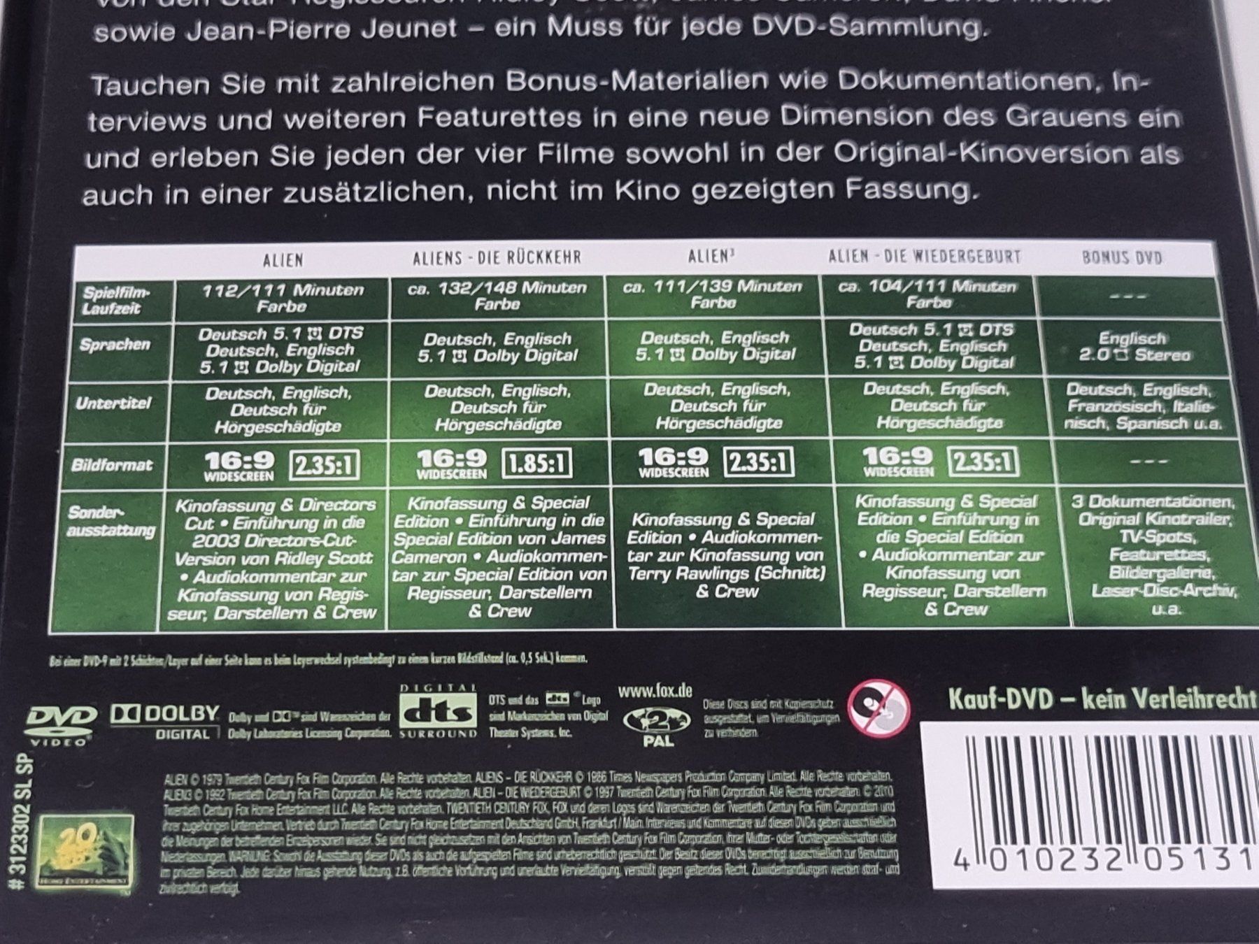 Tutti i DVDs: DVD: Alien - Die Saga auf 5 DVDs – Usato da Ehrendingen venduto da Thomas_2 3
