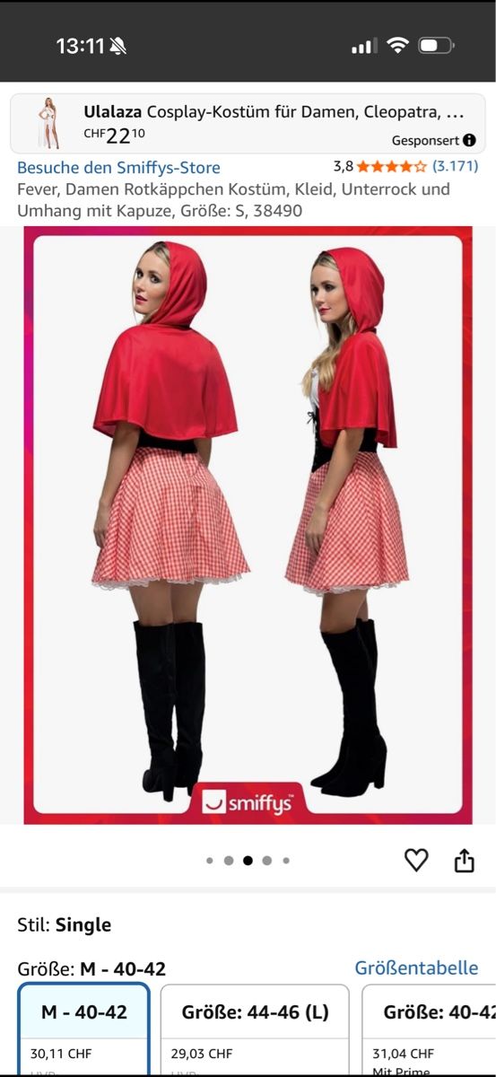 Costumes: Rotkäppchen Kostüm neu – Neuf avec emballage d'origine à Küsnacht ZH par Annelie87 4