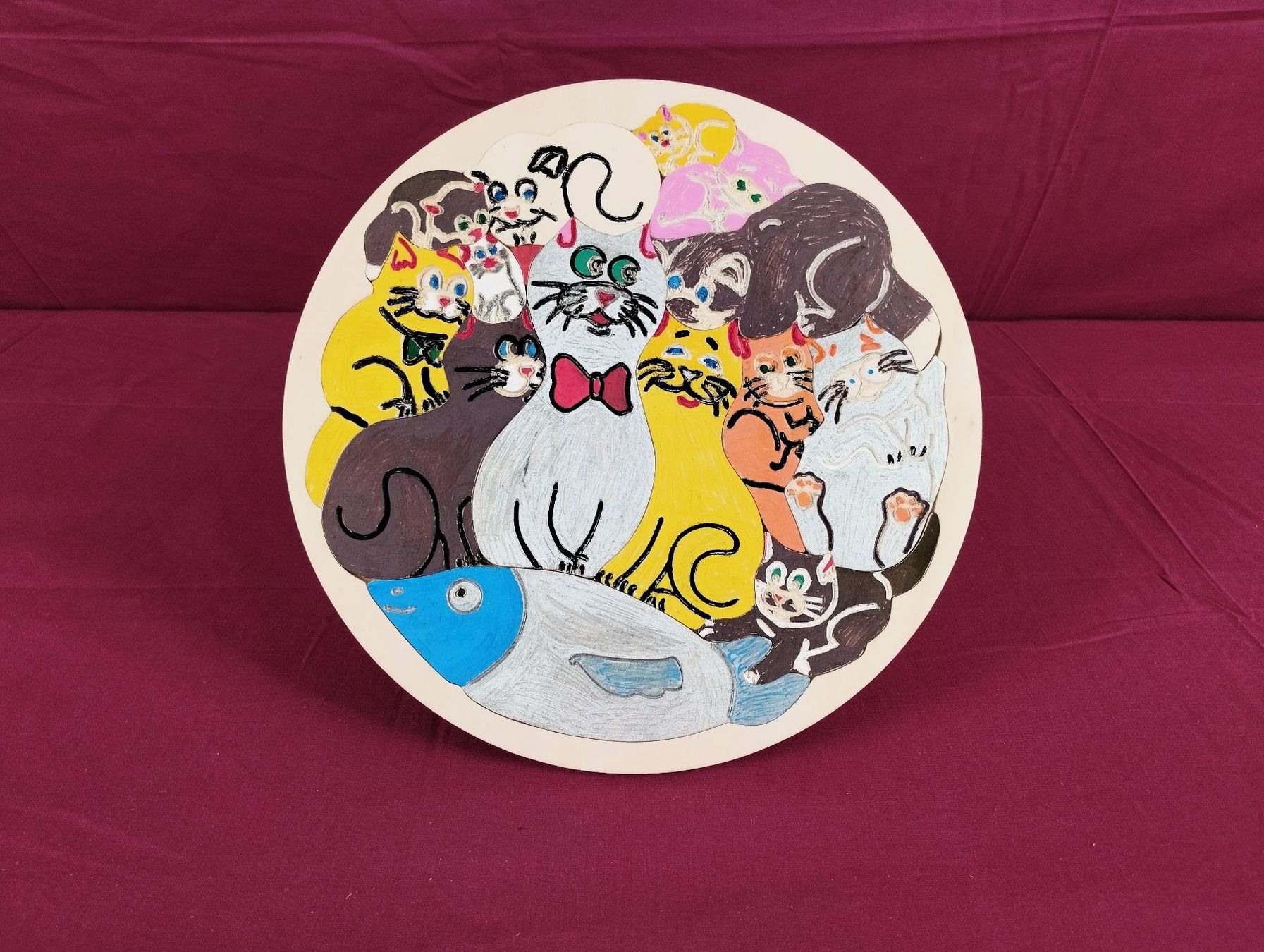 Puzzle: Katzen-Puzzle bemahlt - VIERZACK – Nuovo (secondo la descrizione) da Schübelbach venduto da Restwert_Schubelbach