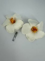 2 x Haarschmuck Blumen weiss Hawaii