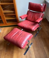 Armlehnsessel mit Hocker, Richard Hersberger, 70er Jahre