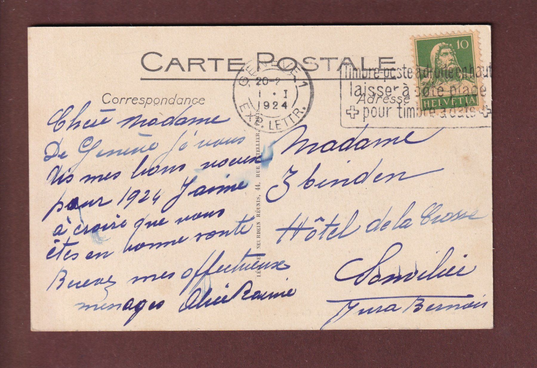 Cartoline postali: GENEVE - Place Saint-Gervais - 1924 – Usato da Pully venduto da nicecards-shop 1