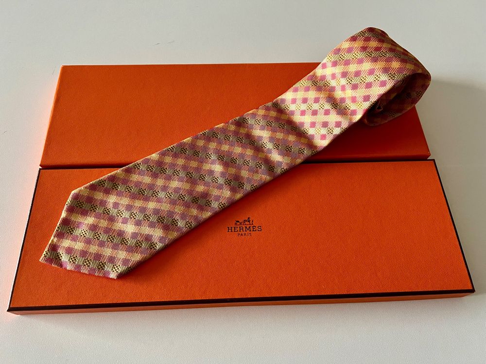 Cravate en soie Hermès Orange en Soie - 60191415