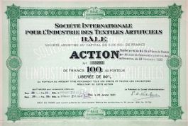 L'Industrie des Textiles Artificiels Bâle - 1927