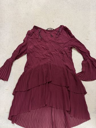 Zara Woman Tunika/Minikleid Weinrot XS Herbst-Look!