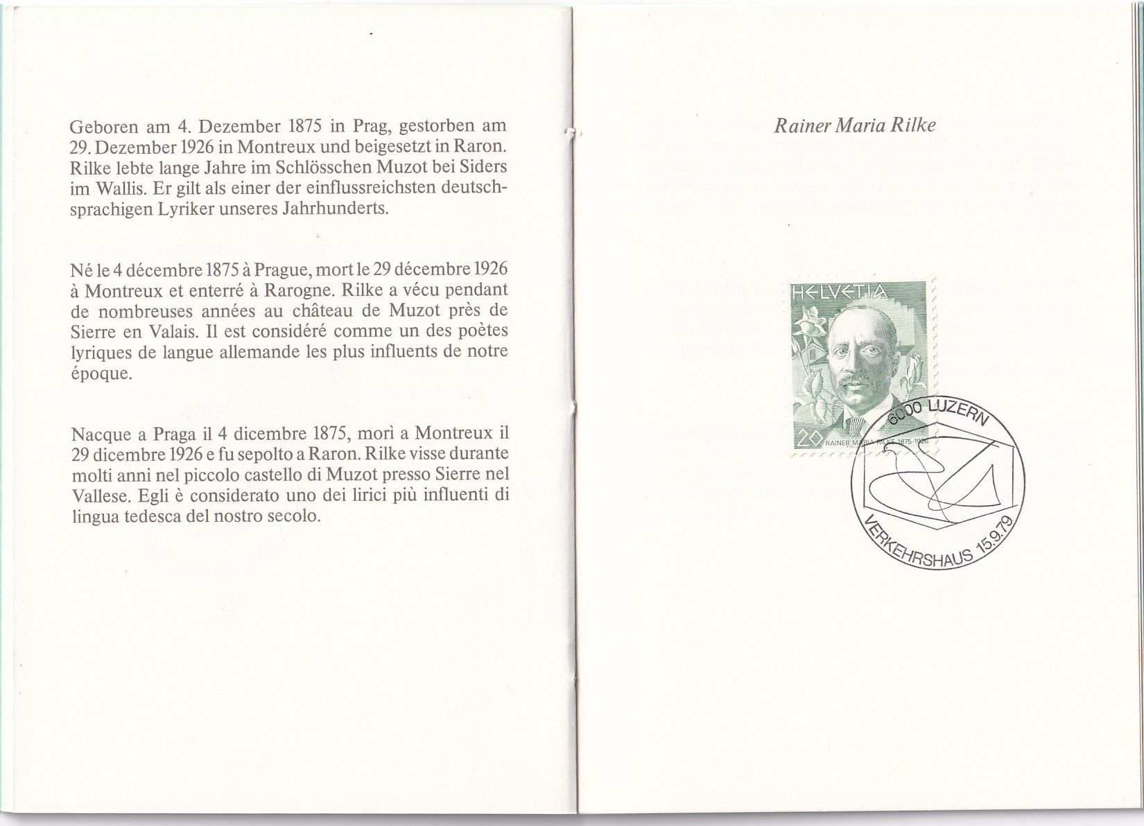 Tutti i francobolli: Büchlein Portraitmarken 1972/1979 Hans Erni – Usato da Baar venduto da Asmara111 6