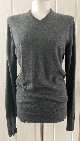 V-Neck Pullover Gr.S/M , 90%Wolle/ 10% Seide, Anthrazit