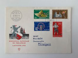 1955 Werbe- und Gedenkmarken wunderschöner Satzbrief