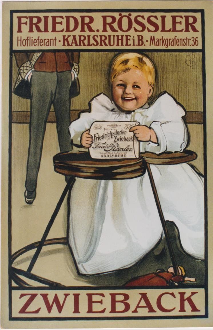 Foto & Immagini: ROESSLER ZWIEBACK BEBE c.1920 - Original Plakat – Usato da Blonay venduto da postercollection