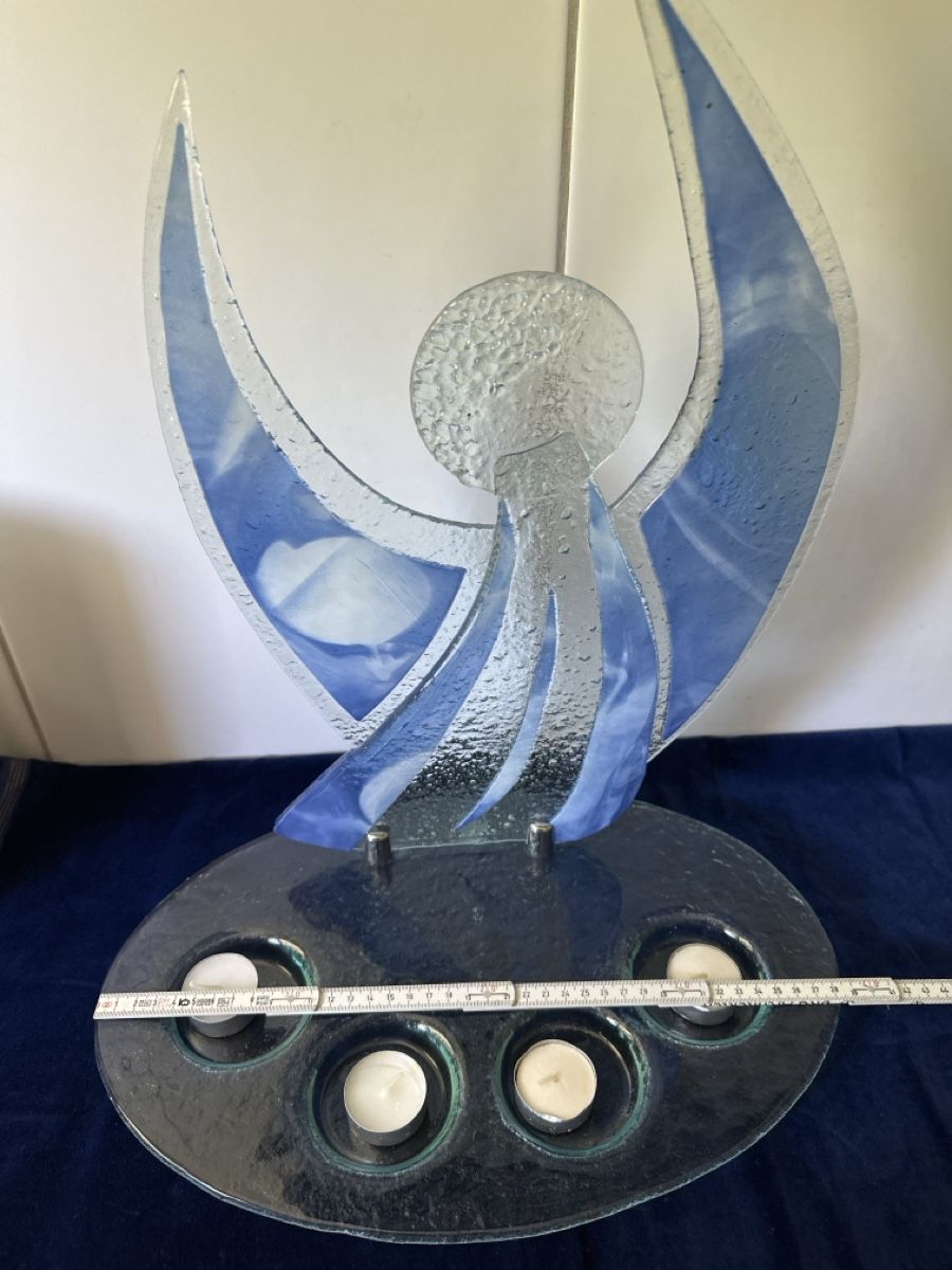 Statuette: Glas-Engel Kerzenhalter Teelicht Deko Winter – Usato da Zürich venduto da Chaeffeler 3