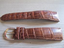Glashütte Braunes Alligator Lederband 20 MM Handarbeit Neu