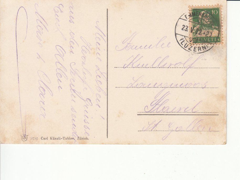 Cartoline postali: Luzern 1922 – Usato da Bürglen TG venduto da StampGraf 1