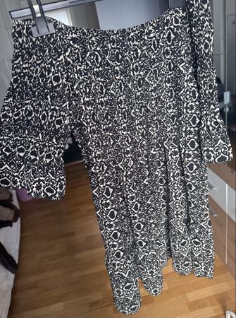 Vestito estivo Made in Italy, fantasia bianco nero, S/M