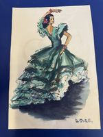 Original Aquarell-Zeichnung: Signiert D. Ortelli Top!