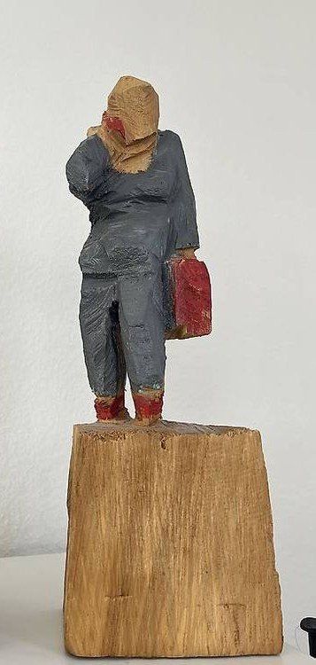 Sculture & Statue: Daniel Eggli "Business People" Holzskulptur – Original – Usato da Zug venduto da 87mm