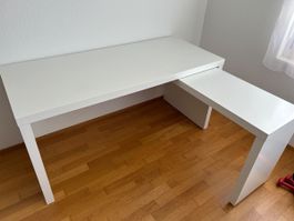Ikea Schreibtisch Malm mit Ausziehplatte