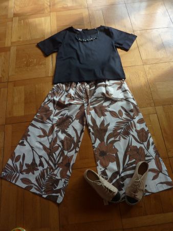 lässiges  Sommer Set: Culotte-Hose & Top, Gr. S/M neu
