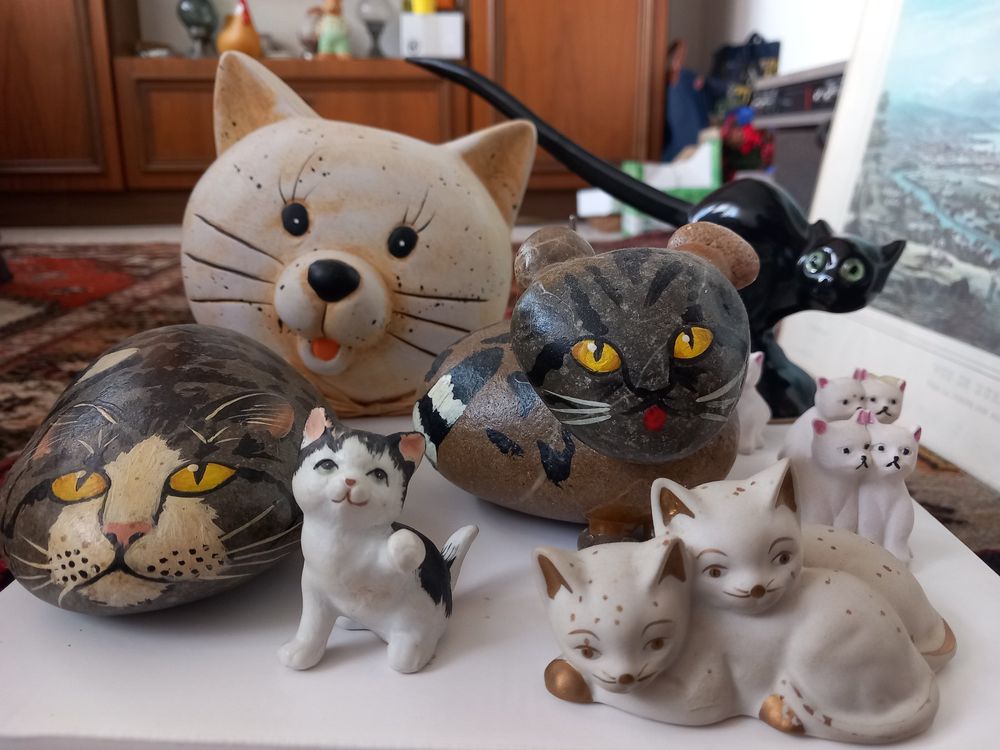 7 Katzen Figuren Auto Deko - Niedliche Innendekoration Für Frauen