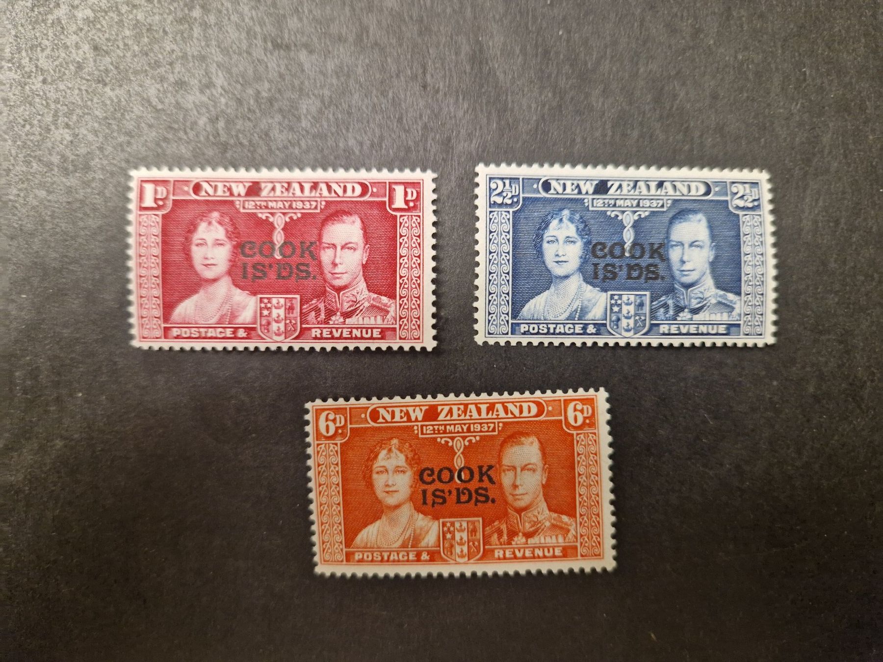 Tutti i francobolli: 3 Neuseeland Marken "Cook Is'ds." 1937 – Usato da Münchwilen TG venduto da Nonno39