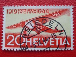 1944: Flugpost: F38, ideal entwertet von EINSIEDELN +Vollste