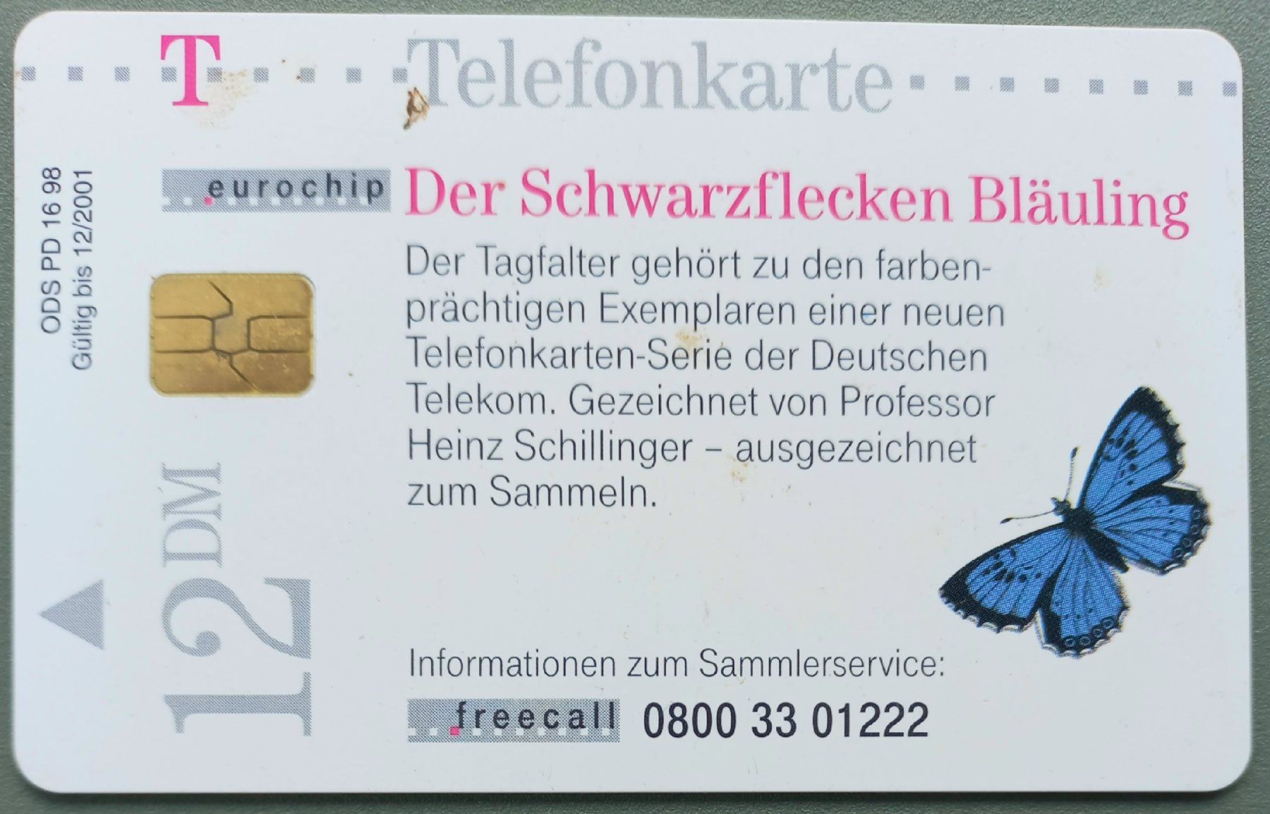 Schede telefoniche: Taxcard - Schwarzflecken Bläuling - D – Usato da Niederuzwil venduto da lubimaja 1