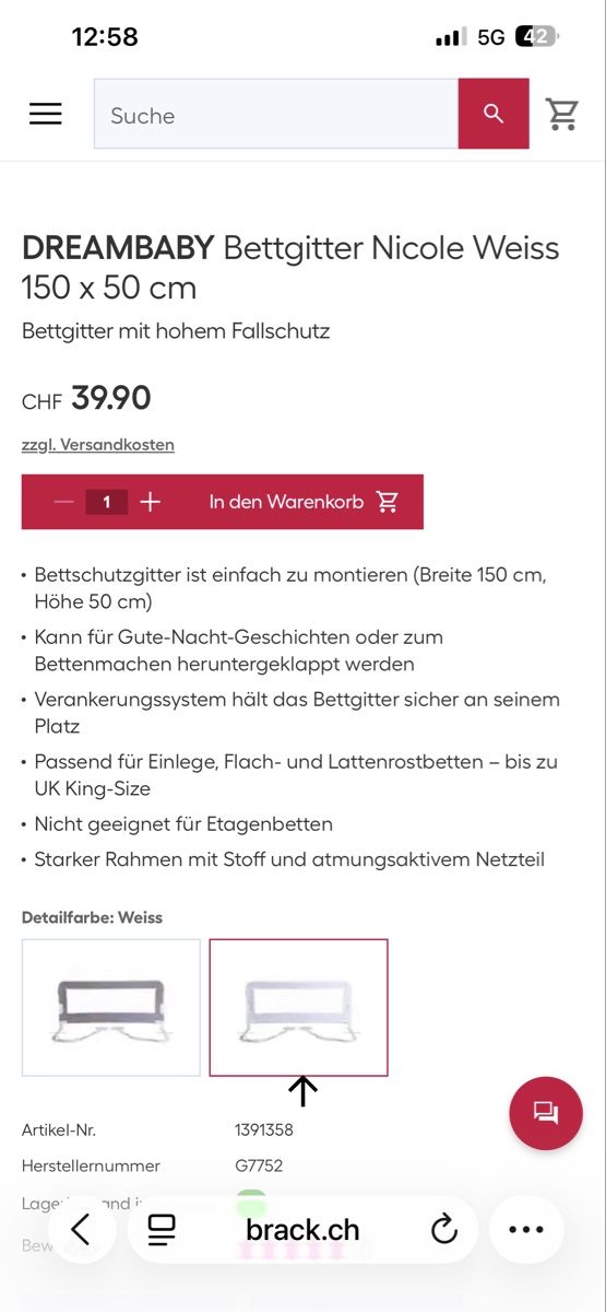 Box & Barriere di sicurezza: Rausfallschutz für Baby – Nuovo (secondo la descrizione) da Niederwangen b. Bern venduto da Moes120 2