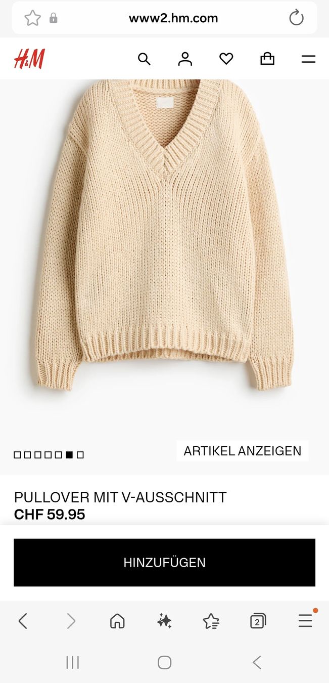 H&M Maglioni & Felpe: Warmer Strickpullover mit V-Ausschnitt – S – Usato da Huttwil venduto da DealAlpina 1