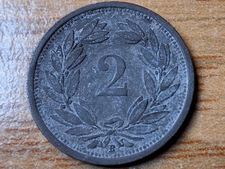 Tutti le monete: 2 Rappen 1945 - Zink! – Usato da Münchenstein venduto da purbach1 7