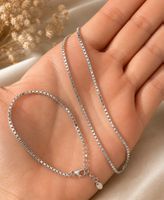 🤍 Collier + bracelet argentés fins – NEUFS 🤍