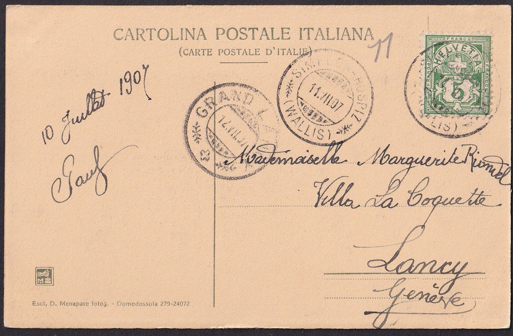 Cartoline postali: Route du Simplon Le vieil Hospice – Usato da Olten venduto da clotaldi 1