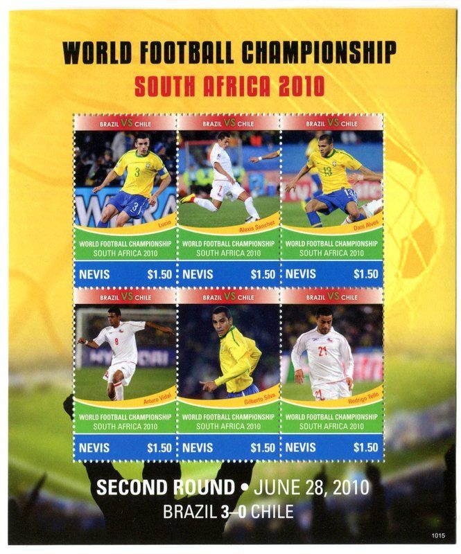 Tous les timbres: Block "Fussball". Nevis – Neuf avec emballage d'origine à Basel par Butsch5