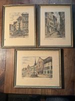3 Stiche, koloriert, Altstadt von Biel