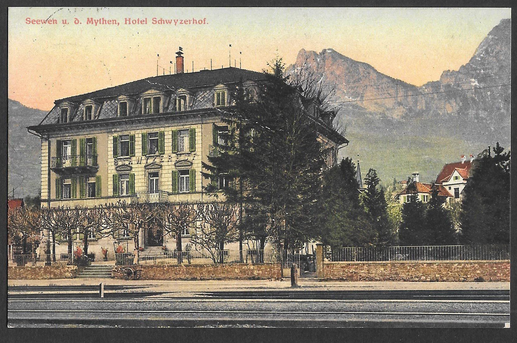 Cartoline postali: Seewen Hotel Schwyzerhof – Usato da Olten venduto da clotaldi