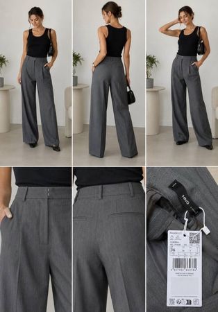Pantalon Mango gris à fines rayures – Taille 36  Neuf 