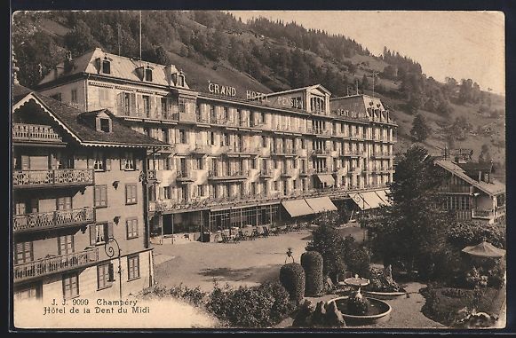 Cartoline postali: AK Champéry, Hotel de la Dent du Midi – Usato da Berlin venduto da bartko-reher