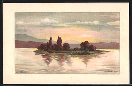 Freienbach, Blick zur Insel Lützelau