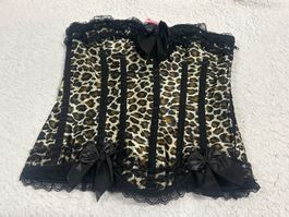 Leopard Korsett mit Spitze, Neu Grösse M
