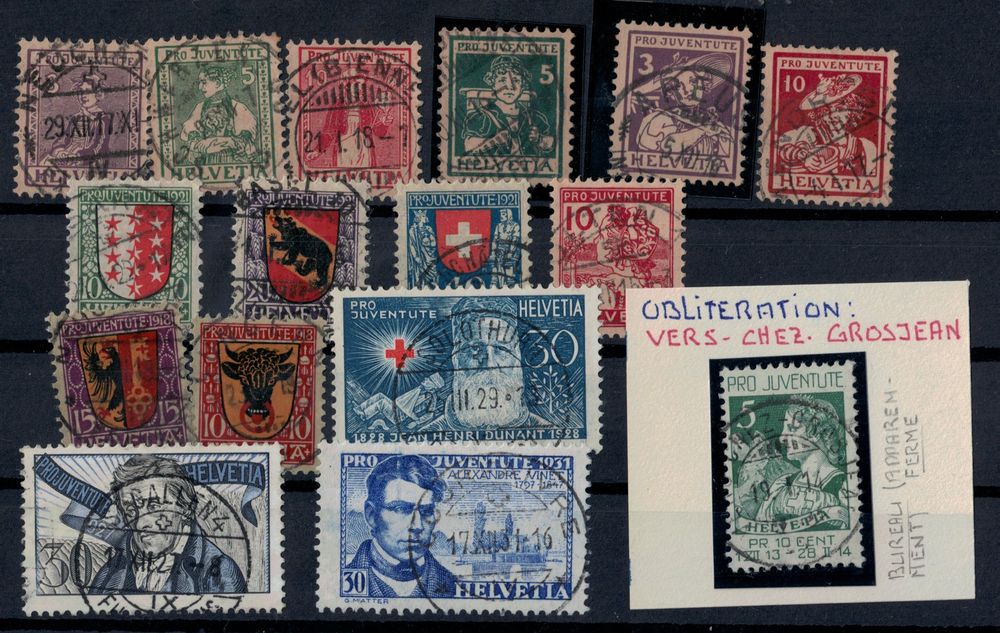 PJ Serie 1916/1917 sowie u.a. Luzernerli z.Teil Vollstemnpel Kaufen