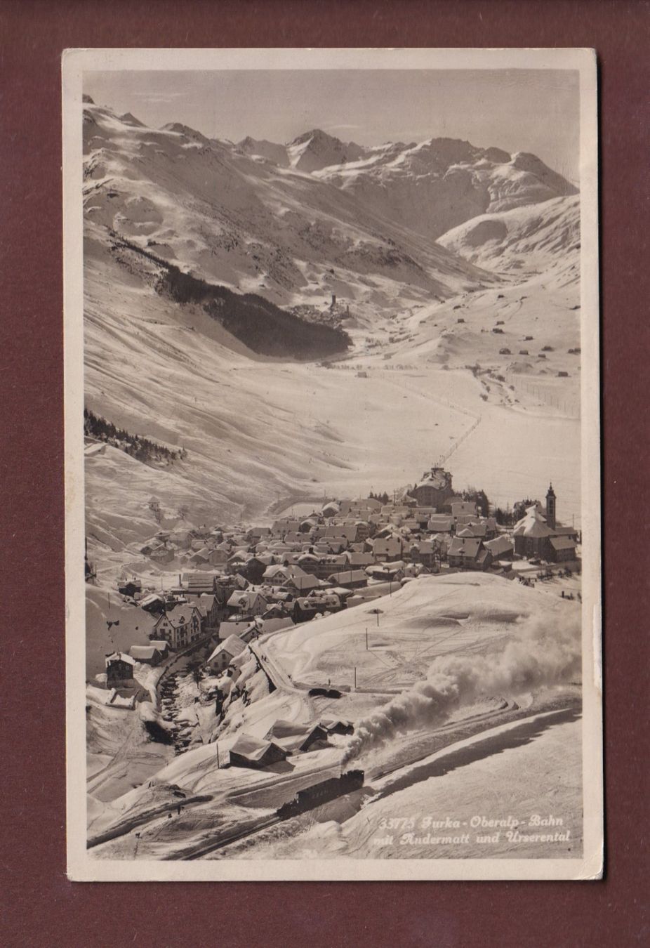 Cartoline postali: FURKA-OBERALP-BAHN - Andermatt - 1928 – Usato da Pully venduto da nicecards