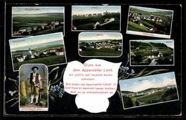 Walzenhausen, sieben Ortsansichten aus d